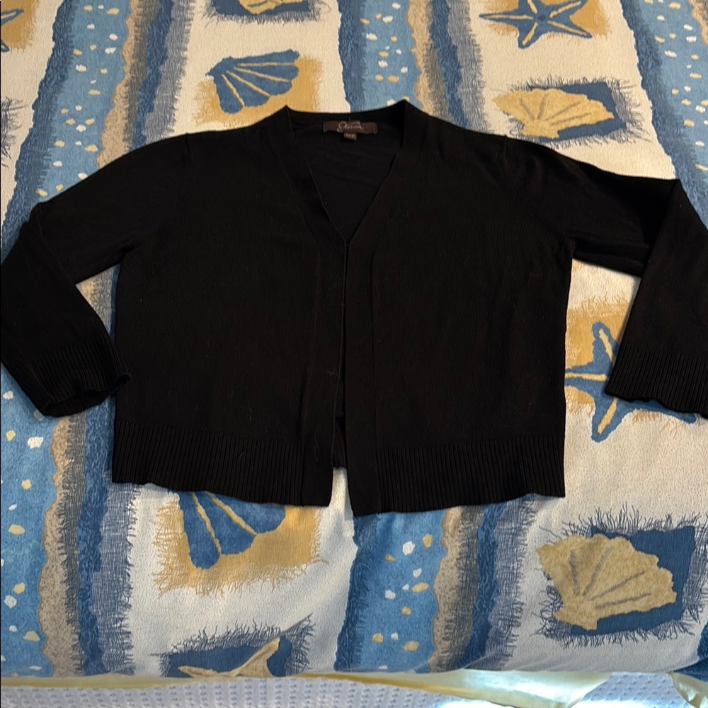 Women's Black cardigan waist length
